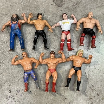 Lote De 7 Figuras De Lucha Deportiva De Colección WWF LJN Titan 1986 Hot Rod Super Fly Foto 1 de 4