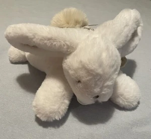 White Bunny Rabbit Doudou Et Compagnie Paris Plush Baby Lays Flat Soft Clean - Picture 1 of 8