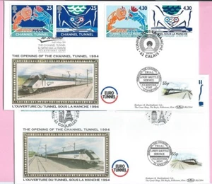 Benham Blcs94 1994 - par de FDC - servicio de transporte en camión túnel de canal - H/s - Imagen 1 de 6