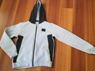 * EVERLAST 灰色和黑色拉链前连帽运动衫夹克男孩 12 码 — 第 1/3 张图片