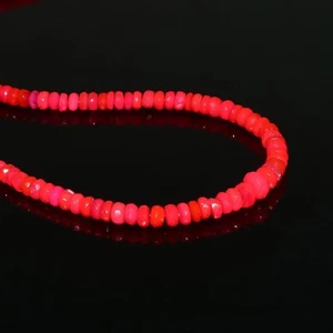 AAA Falshy Rondelle Opal Beads Red And Pink Color Beads Vintage Jewelry 5129 - Imagen 1 de 2