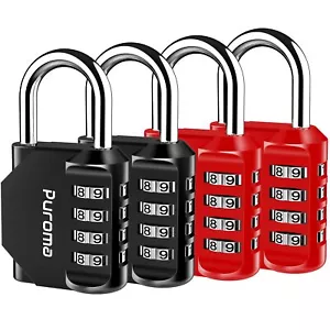 4 Pack Combination Lock 4 Digit Locker Lock Outdoor Waterproof Padlock For Schoo - Picture 1 of 7