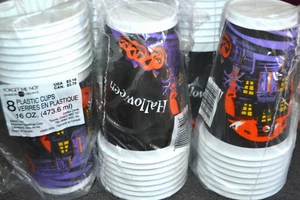 Vtg HALLOWEEN American Greetings 40 Plastic Halloween Party Cups Lot 8 ea x 5 - Picture 1 of 4