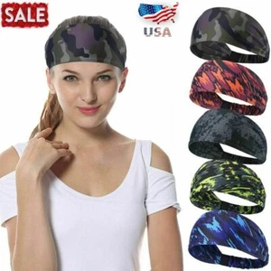 Hair Head Band Sweatband Male Headband Stretch Mens Wrap Elastic Sports Thin Gym - Picture 1 of 21