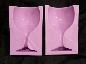 3D WINE GLASS TWO PIECE SILICONE MOULD FOR CAKE TOPPERS, CHOCOLATE, CLAY ETC - Picture 1 of 1