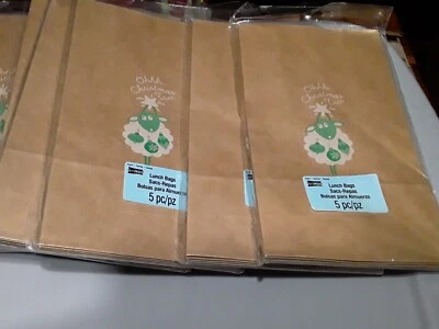 Nuevo 7 paquetes = 35 bolsas de almuerzo de papel marrón tema de ovejas de Navidad - favores/regalos de fiesta Foto 1 de 3