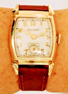 Gents Swiss 1941 10K RG Bulova cal 10AX Tank 15j Watch Serviced - Picture 1 of 12