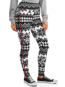 NO BOUNDARIES JUNIORS HOUNDSTOOTH SIDE STRIPE LEGGINGS SIZE 2XL(19) NWT [CHR25] - Picture 1 of 4