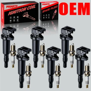 6X OEM Ignition Coil & Iridium Spark plugs For BMW 328i 335i 535i 640i X3 UF592 - Picture 1 of 14