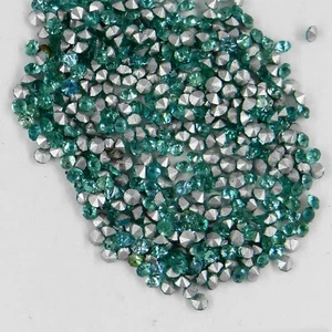 213 23 *** 60 alte Strasssteine (60er Jahre) konischer Boden 2,3mm hellblau-grün - Bild 1 von 2