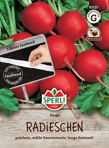 Radies 'Parat' - Raphanus sativus, Sommer-Radieschen Samen, Saatband 82125 - Bild 1 von 2