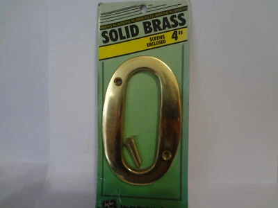 HY-KO 4” Solid Brass House Number "0", BR-90/0 - Image 1 of 4