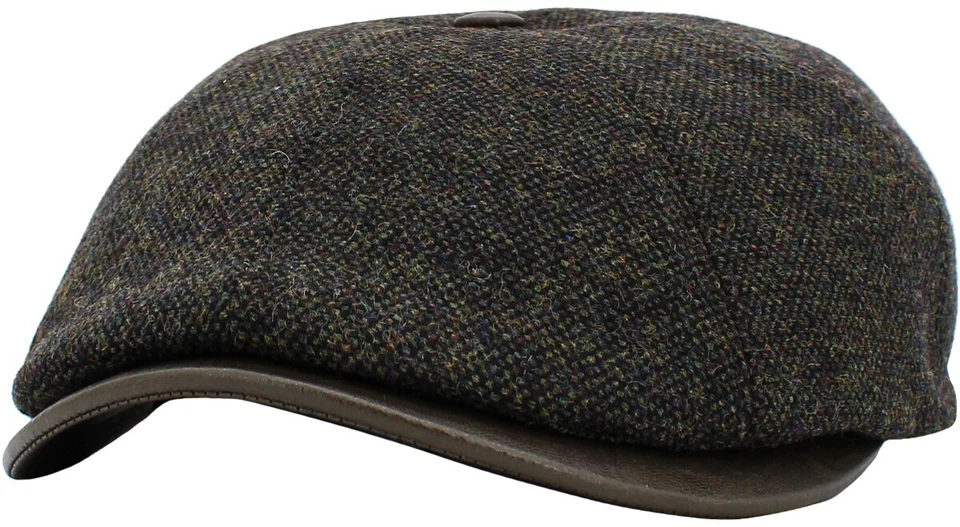 Gorra gorra para hombre de mezcla de lana lisa con botones de periodista Ivy Gatsby Cabbie Ascot Foto 1 de 1