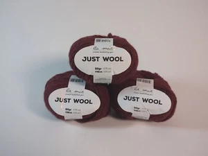 3 Pack La Mia Premium Handknitting Just Wool 50gr 116m Maroon LT010 Lot # SB2128 - Picture 1 of 6