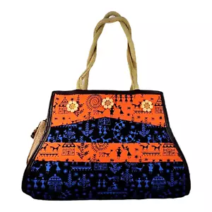 Ladies Designer Shoulder Bag Tote Large Handbag Office Bag JUTE material HandBag - Picture 1 of 5