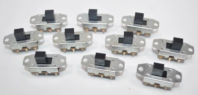 Lote de 10 interruptores deslizantes NOS CW Industries DPDT ON-ON 3A 125VAC .5A 125VDC - NUEVOS Foto 1 de 4