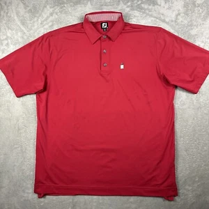 FootJoy FJ Shirt Herren Extra Large XL Rot Golf Polo Logo Shirt Ärmel Stretch - Bild 1 von 11