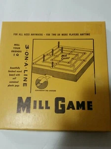 Wooden Mill Game (peg game) Wm. F. Drueke & Sons-3 on a line-in orig. box. - Picture 1 of 6