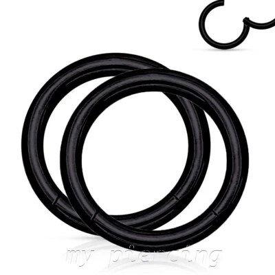 2pcs. Hinged Seamless Segment Ring Earring Cartilage Labret Septum 20G to 8G - Image 1 of 4