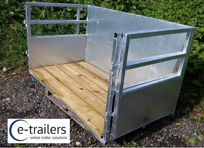 6FT GALV 3 Point Link Front Load (fork Pocket) Tractor Stock Box - WOOD FLOOR • 2,250£