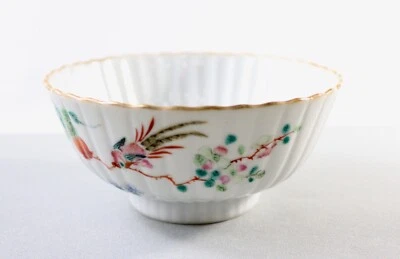 Tongzhi Mark Famille Rosa Faisán Flor Tazón Acanalado 同治款粉彩雉鸡花卉菊瓣碗 4.75"" Foto 1 de 4