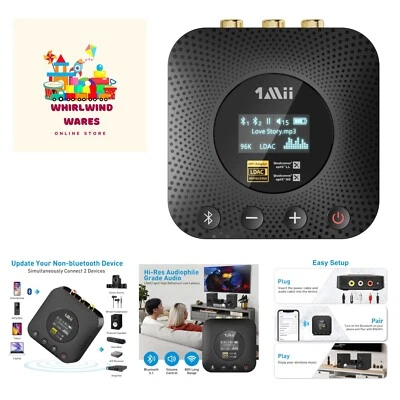 Hi-Res Bluetooth 5.1 Music Receiver for Home Stereo w/LDAC, Hi-Fi Bluetooth A... - Image 1 of 4