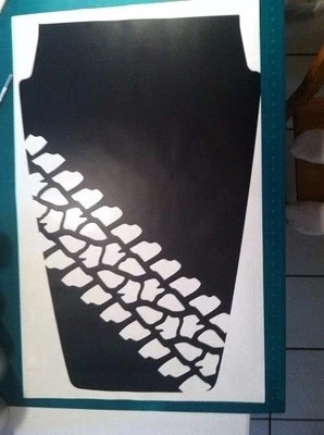 Calcomanía de capó con oscurecimiento de banda de rodadura de neumáticos para Jeep Graphics TJ CJ 4x4 V23 23x36" Foto 1 de 3