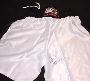 GEORGE FOREMAN AUTOGRAPHED SIGNED RINGSIDE BOXING TRUNKS - Picture 1 of 12