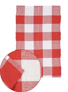 Buffalo Plaid Rug 24"x36" Orange White Checkered Cotton Farmhouse Entry Mat - Picture 1 of 6