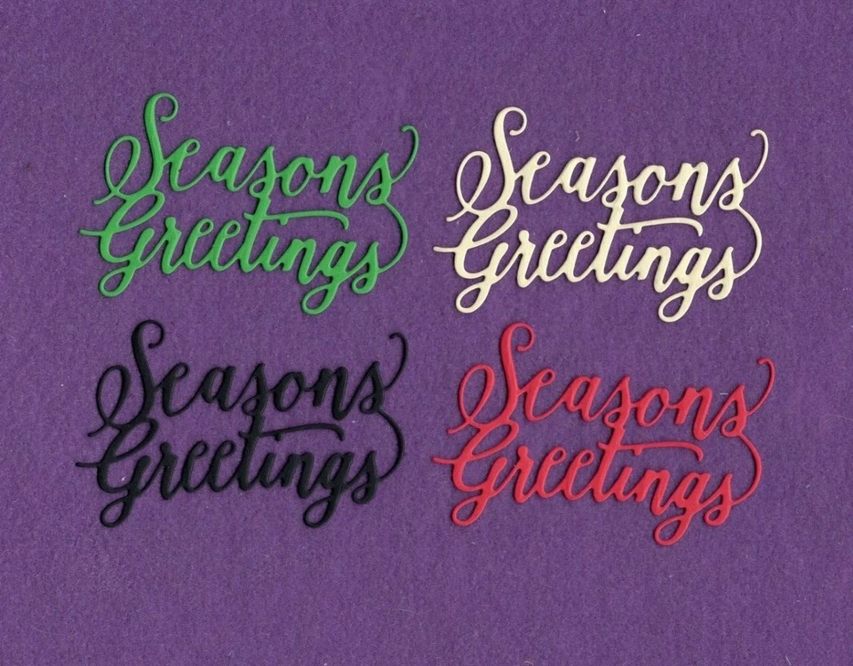 SEASON'S GREETINGS # 3 Christmas die cuts scrapbook cards