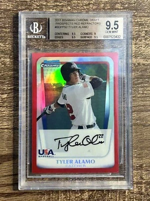 2011 Bowman Chrome Draft Tyler Alamo Red Refractor RC BGS 9.5 Gem Mint USA 1/5  - Image 1 of 2