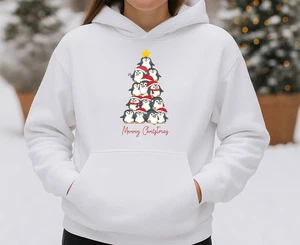 Christmas family Trip 2025,Personalised Unisex Hoodie, Santa Penguins (HOD) - Picture 1 of 4
