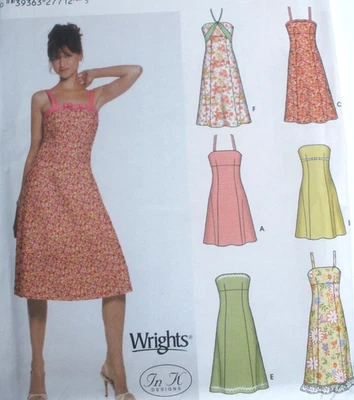 Simplicity Pattern 052 Empire Summer Dress 6 Styles 2 Lengths Sz 4-10 Uncut - Image 1 of 3