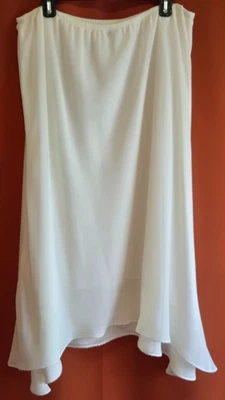 J.B.S. Женская 22W длинная белая юбка с подкладкой эластичный верх бисером низ - Изображение 1 из 4