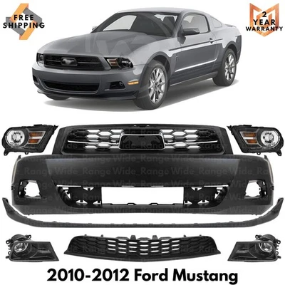 Front Bumper Cover Fascia Paintable & Grille Kit For 2010-2012 Ford Mustang Base Foto 1 de 4