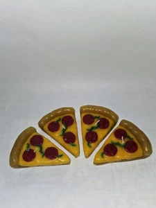 Lot Of 4 Figural Wax Candle Room Essentials Peperoni Pizza Slice Set Funny - Picture 1 of 6