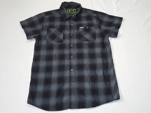 Dixxon Flannel Co Youth Extra Large Blue Black Button Up Plaid Short Sleeve - Picture 1 of 16