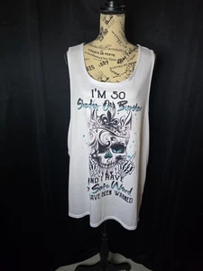 Skulloholic weißes grafisches Tanktop "Bipolar" Damengröße 3XL - Bild 1 von 6