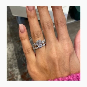 2.20Ct Emerald/Pear-Cut G/ VS1 Lab Grown Diamond Wedding Bridal Ring White Gold - Picture 1 of 5