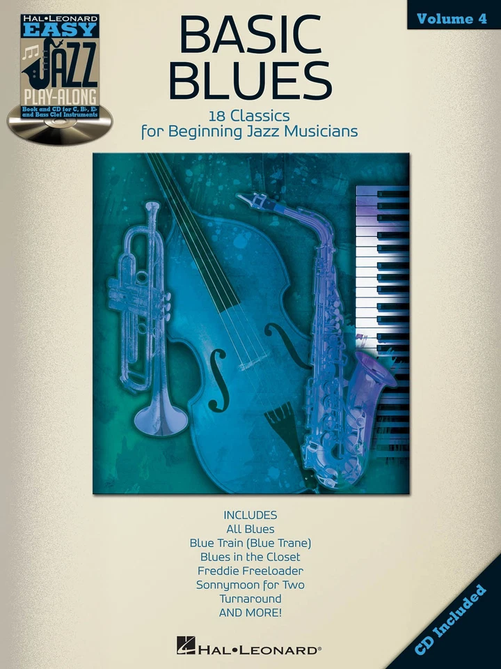 Basic Blues Easy Jazz Play-Along Vol 4 Bb Eb C BC Sheet Music Book CD Pack - Image 1 of 1