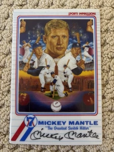 Mickey Mantle Signed Porcelain 4x6 Postcard LE /2401 BAS Auto New York Yankees - Picture 1 of 4