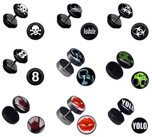 PIERCINGO® FAKE PLUG EDELSTAHL STAHL FAKEPLUG TUNNEL OHRSTECKER OHR STECKER 1,2 - Bild 1 von 9