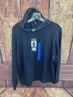  Moletom com capuz Eddie Bauer feminino ultra macio quatro vias elástico azul marinho tamanho G  - Imagem 1 de 4