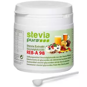 100% reines Stevia Extrakt aus mind. 98% Rebaudiosid A Steviosid Pulver 50g - Bild 1 von 6