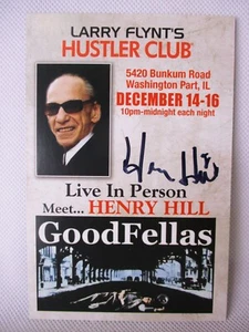 Henry Hill Autographed Hustler Club Card Goodfellas Mobster Mafia SIGNED - Picture 1 of 3