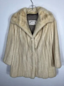 Klassische Nerz Pelzjacke weiß Damen Große 27" Länge - Bild 1 von 5