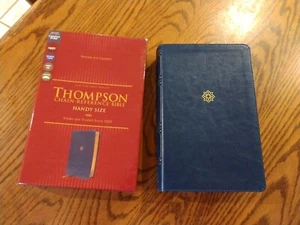 NKJV, Thompson Chain-Reference Bible, Handy Size, Leathersoft, Navy, Red Letter, - Imagen 1 de 16
