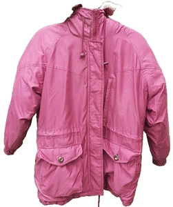 CABELAS Pink Women's M Northern Goose Down Parka Coat Removable Fur Trim Hood - Picture 1 of 19