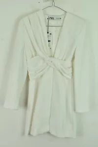 ZARA White Dress size Eur XS Womens 100% Polyester Outdoors Outerwear AD - Picture 1 of 6
