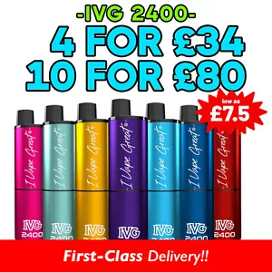 IVG 2400 Disposable Vape 4 in 1 Pods Kit 2400 Puffs E-cig 4 x 2ml Nic Salt 20mg - Picture 1 of 74
